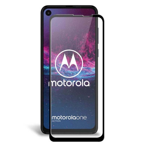 محافظ صفحه نمایش تمام چسب با پوشش کامل موتورولا Full Glass Screen Protector For Motorola One Action