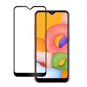محافظ صفحه نمایش تمام چسب با پوشش کامل سامسونگ Full Glass Screen Protector For Samsung Galaxy A01