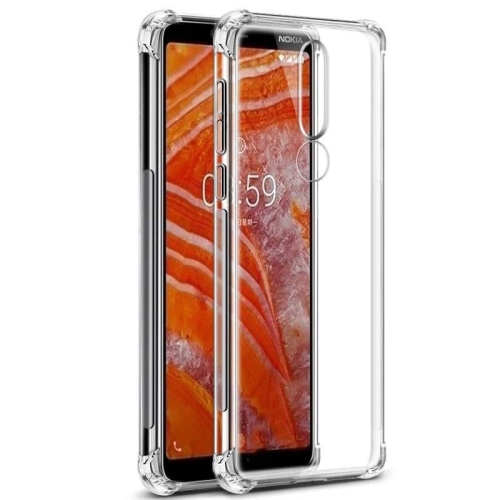 قاب محافظ ژله ای کپسول دار 5 گرمی نوکیا Clear Tpu Air Rubber Jelly Case For Nokia 3.1 Plus / Nokia X3