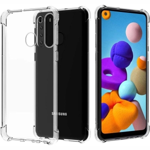 قاب محافظ ژله ای کپسول دار 5 گرمی سامسونگ Clear Tpu Air Rubber Jelly Case For Samsung Galaxy A21