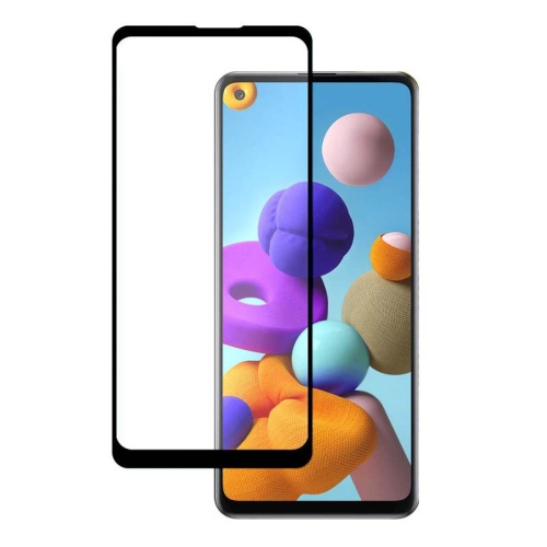 محافظ صفحه نمایش تمام چسب با پوشش کامل سامسونگ Full Glass Screen Protector For Samsung Galaxy A21s