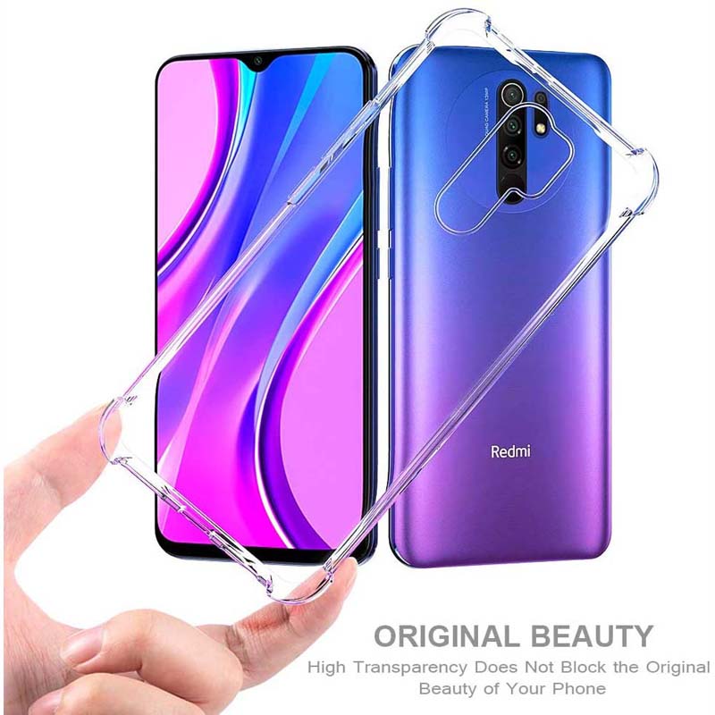 قاب محافظ ژله ای کپسول دار 5 گرمی شیائومی Clear Tpu Air Rubber Jelly Case For Xiaomi Redmi 9