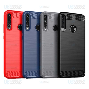 قاب محافظ ژله ای هواوی Fiber Carbon Rugged Armor Case For Huawei Y7p