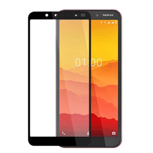محافظ صفحه نمایش تمام چسب با پوشش کامل نوکیا Full Glass Screen Protector For Nokia C1