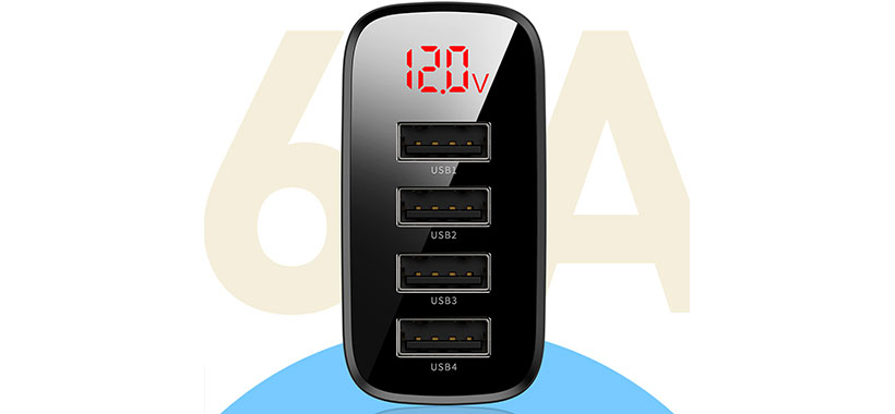 شارژر دیواری سریع چهار پورت بیسوس Baseus Mirror Lake Charger CCJMHB-B01 30W