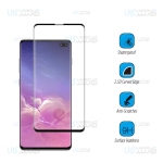 محافظ صفحه نمایش تمام چسب با پوشش کامل سامسونگ با برش اثر انگشت Full Glass Screen Protector For Samsung Galaxy S10 Plus