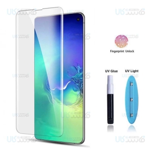 محافظ صفحه شیشه ای تمام صفحه و خمیده یو وی مات سامسونگ Matte UV Full Glass Screen Protector Samsung Galaxy S10