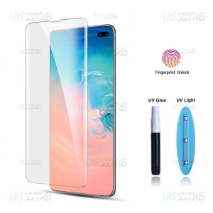 محافظ صفحه شیشه ای تمام صفحه و خمیده یو وی مات سامسونگ Matte UV Full Glass Screen Protector Samsung Galaxy S10 Plus