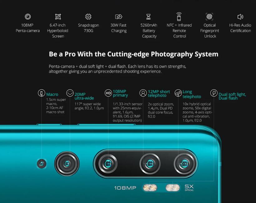 گوشی شیائومی Mi Note 10 Pro دو سیم کارت ظرفیت 256 گیگابایت