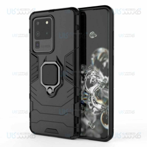 قاب محافظ ضد ضربه انگشتی سامسونگ Ring Holder Iron Man Armor Case Samsung Galaxy S20 Ultra