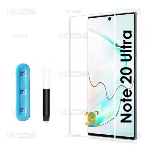 محافظ صفحه شیشه ای تمام صفحه و خمیده یو وی سامسونگ UV Full Glass Screen Protector Samsung Galaxy Note 20 Ultra