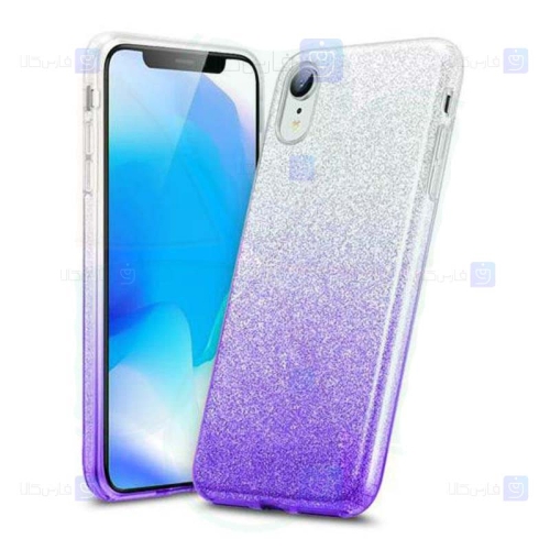 قاب ژله ای اکلیلی اپل Glitter Gradient Color Alkyd Jelly Case Apple iPhone XR