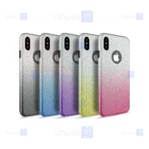 قاب ژله ای اکلیلی اپل Glitter Gradient Color Alkyd Jelly Case Apple iPhone Xs Max
