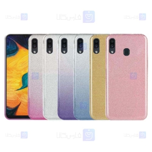 قاب ژله ای اکلیلی سامسونگ Glitter Gradient Color Alkyd Jelly Case Samsung Galaxy A20