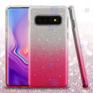 قاب ژله ای اکلیلی سامسونگ Glitter Gradient Color Alkyd Jelly Case Samsung Galaxy S10 Plus