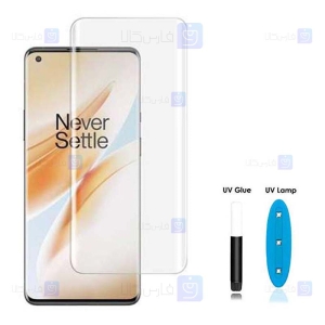 محافظ صفحه شیشه ای تمام صفحه و خمیده یو وی مات وان پلاس Matte UV Full Glass Screen Protector OnePlus 8