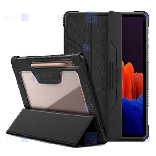 کیف بامپردار نیلکین تبلت سامسونگ Nillkin Bumper Leather Cover Samsung Galaxy Tab S7 Plus
