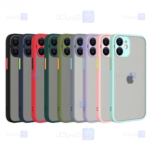 قاب محافظ مات با محافظ لنز اپل Transparent Hybrid Case Apple iPhone 12 mini