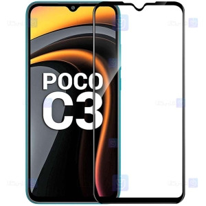 محافظ صفحه نمایش تمام چسب با پوشش کامل شیائومی Full Glass Screen Protector For Xiaomi Poco C3