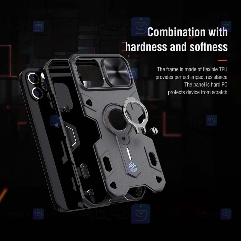 قاب محافظ نیلکین با برش لوگو اپل Nillkin CamShield Armor with LOGO cutout Case Apple iPhone 12 Pro