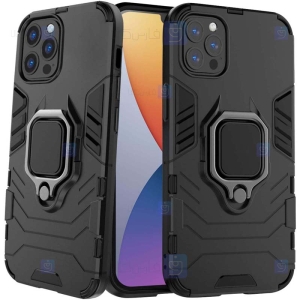 قاب محافظ ضد ضربه انگشتی اپل Ring Holder Iron Man Armor Case Apple iPhone 12 Pro Max