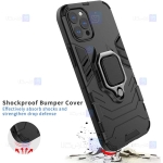 قاب محافظ ضد ضربه انگشتی اپل Ring Holder Iron Man Armor Case Apple iPhone 12 Pro Max