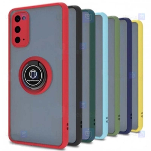 قاب محافظ مات انگشتی سامسونگ Translucent Matte Hybrid Ring Case Samsung Galaxy S20 plus