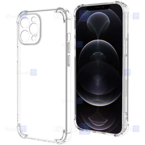قاب محافظ ژله ای کپسول دار با محافظ لنز آیفون Clear Jelly Air Rubber Case With lens Protector For Apple iPhone 12 Pro Max