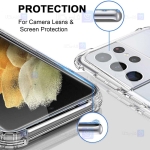 قاب محافظ ژله ای کپسول دار 5 گرمی سامسونگ Clear Tpu Air Rubber Jelly Case For Samsung Galaxy S21 Ultra