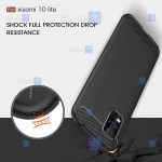 قاب محافظ ژله ای شیائومی Fiber Carbon Rugged Armor Case For Xiaomi Mi 10 Lite 5G Mi10 Youth 5G