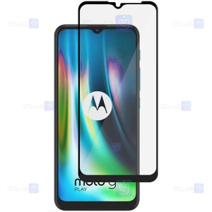 محافظ صفحه نمایش شیشه ای تمام چسب با پوشش کامل موتورولا Full Glass Screen Protector For Motorola Moto G9 Play
