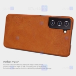 کیف محافظ چرمی نیلکین سامسونگ Nillkin Qin Case For Samsung Galaxy S21 Plus