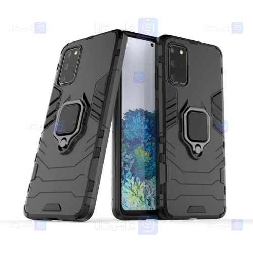 قاب محافظ ضد ضربه انگشتی سامسونگ Ring Holder Iron Man Armor Case Samsung Galaxy S20 plus