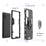 قاب محافظ ضد ضربه انگشتی سامسونگ Ring Holder Iron Man Armor Case Samsung Galaxy S20 plus