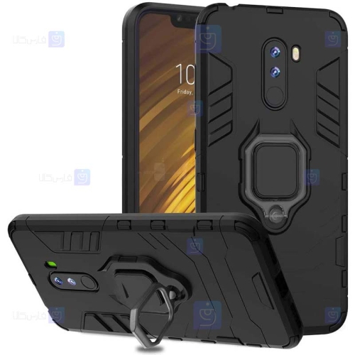 قاب محافظ ضد ضربه انگشتی شیائومی Ring Holder Iron Man Armor Case Xiaomi Pocophone F1