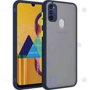 قاب محافظ مات با محافظ لنز سامسونگ Transparent Hybrid Case With Lens Protector Samsung Galaxy M30s
