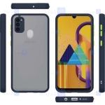 قاب محافظ مات با محافظ لنز سامسونگ Transparent Hybrid Case With Lens Protector Samsung Galaxy M30s