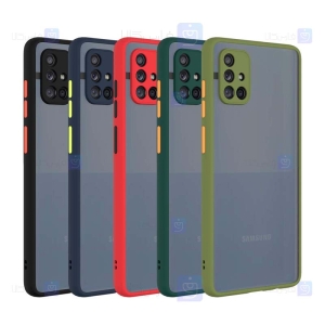 قاب محافظ مات با محافظ لنز سامسونگ Transparent Hybrid Case With Lens Protector Samsung Galaxy M31s