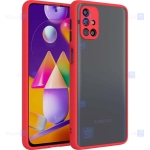 قاب محافظ مات با محافظ لنز سامسونگ Transparent Hybrid Case With Lens Protector Samsung Galaxy M31s
