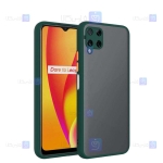 قاب محافظ پشت مات با محافظ لنز سامسونگ Transparent Hybrid Case With Lens Protector Samsung Galaxy A12
