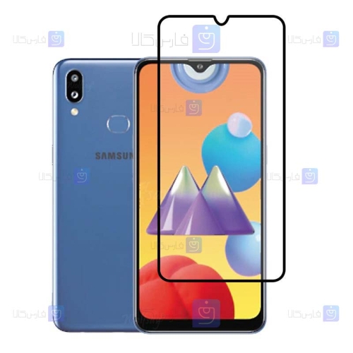 محافظ صفحه نمایش شیشه ای تمام چسب با پوشش کامل سامسونگ Full Glass Screen Protector For Samsung Galaxy M01s