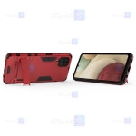 قاب محافظ استند دار سامسونگ Kick Stand Iron Man Armor Case Samsung Galaxy A12