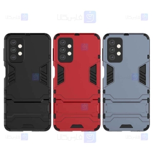 قاب محافظ استند دار سامسونگ Kick Stand Iron Man Armor Case Samsung Galaxy A32 5G