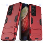 قاب محافظ استند دار سامسونگ Kick Stand Iron Man Armor Case Samsung Galaxy S21 Ultra