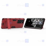 قاب محافظ استند دار سامسونگ Kick Stand Iron Man Armor Case Samsung Galaxy S21 Ultra
