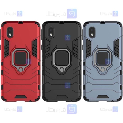 قاب محافظ ضد ضربه انگشتی سامسونگ Ring Holder Iron Man Armor Case Samsung Galaxy A01 Core