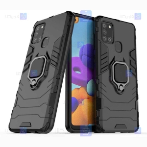 قاب محافظ ضد ضربه انگشتی سامسونگ Ring Holder Iron Man Armor Case Samsung Galaxy A21s