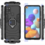 قاب محافظ ضد ضربه انگشتی سامسونگ Ring Holder Iron Man Armor Case Samsung Galaxy A21s