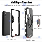 قاب محافظ ضد ضربه انگشتی سامسونگ Ring Holder Iron Man Armor Case Samsung Galaxy A21s