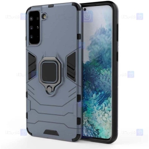 قاب محافظ ضد ضربه انگشتی سامسونگ Ring Holder Iron Man Armor Case Samsung Galaxy S21 plus